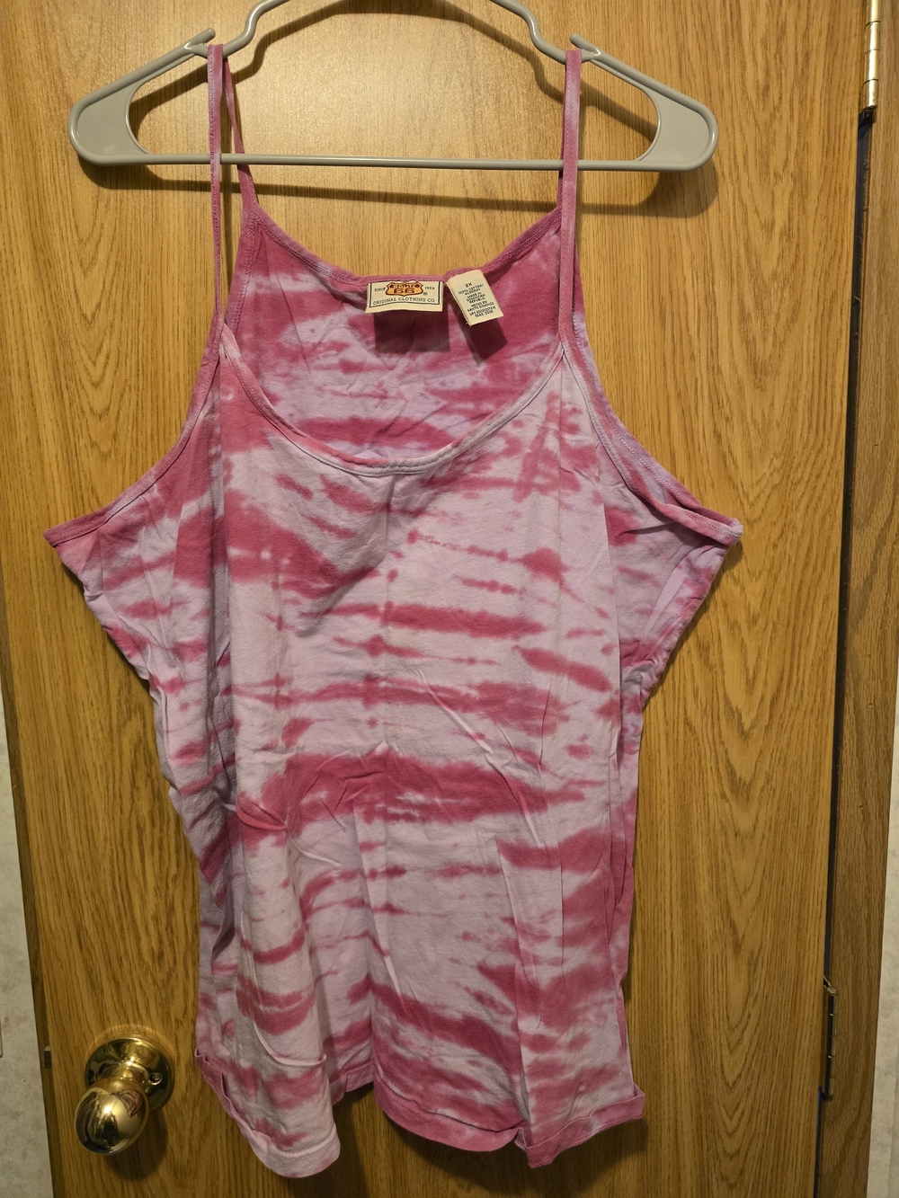 Route 66 Pink Tie-Dye Spaghetti Strap Camisole